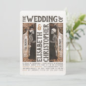 Bis zum Tod Art Nouveau Wedding Einladung (Stehend Vorderseite)