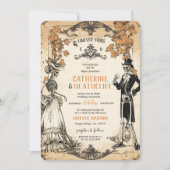 Bis zum Tod Autumn Skeleton Couple Einladung (Vorderseite)