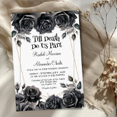 Bis zum Tod Black Florals Gothic Wedding Einladung