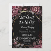 Bis zum Tod | Black Gothic Dark Floral Elegante Fa Einladung (Vorderseite)