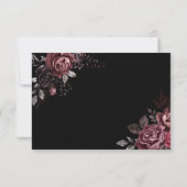 Bis zum Tod | Black Gothic Dark Floral Elegante UA RSVP Karte (Rückseite)