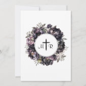 Bis zum Tod | Black Peonies Coffin Gothic Wedding Einladung (Rückseite)