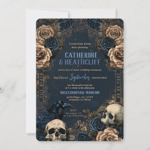 Bis zum Tod Blue Goth Hochzeit Einladung