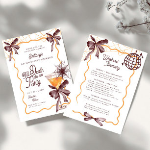 Bis zum Tod Bow Cocktail Halloween Bacheloerette i Einladung