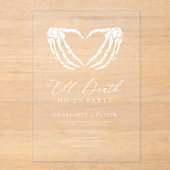 Bis zum Tod Chic Moderne gotische Hochzeit Acryleinladungen (Vorderseite)