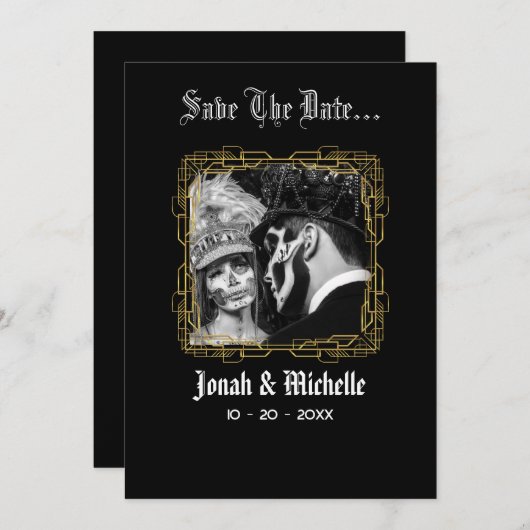 Bis zum Tod Dia De Los Muertos Save the Date (Vorne/Hinten)