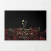 Bis zum Tod dreifach dunkle Elegante Hochzeitseinl Dreifach-gefaltete Programmkarte (Cover)