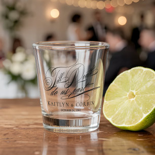 Bis zum Tod elegante gothische Hochzeit Schnapsglas