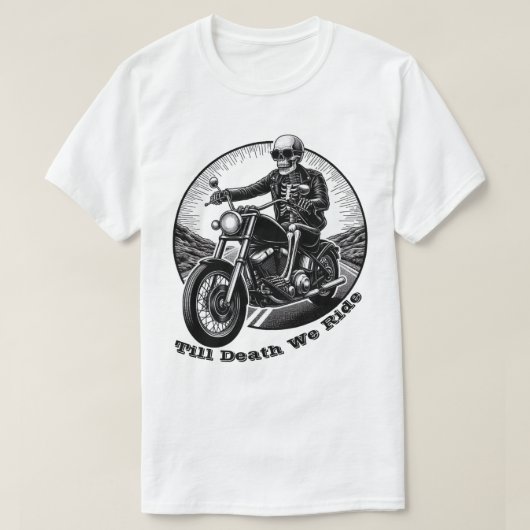 Bis zum Tod fahren wir - Skeleton Biker Premium T- T-Shirt (Design vorne)