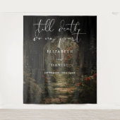 Bis zum Tod florale gotische Hochzeitsgeschichte F Wandteppich (Vorderseite)