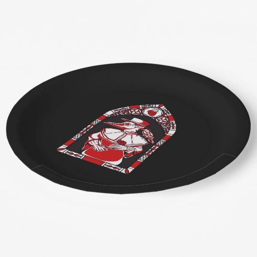 Bis zum Tod führen wir zum Teil Pest Ärztliche Lie Pappteller (Schrägansicht)