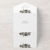 Bis zum Tod Gold Gothic Rose QR Code Hochzeit All In One Einladung (Außenbereich)