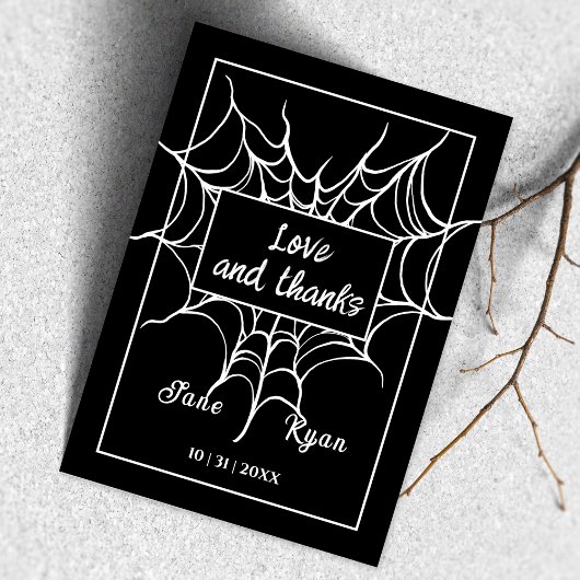 Bis zum Tod | Gothic Black HalloWedding Vielen Dan Dankeskarte