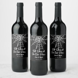 Bis zum Tod | Gothic Black HalloWedding Wine Weinetikett