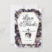 Bis zum Tod | Gothic Black Peonies Coffin Vielen D Dankeskarte (Vorderseite)