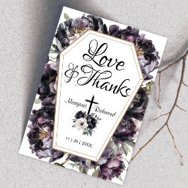 Bis zum Tod | Gothic Black Peonies Coffin Vielen D Dankeskarte