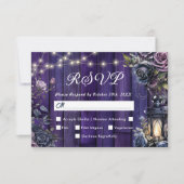 Bis zum Tod | Gothic Dark Lila Floral UAWG RSVP Karte (Vorderseite)