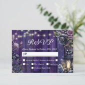 Bis zum Tod | Gothic Dark Lila Floral UAWG RSVP Karte (Stehend Vorderseite)