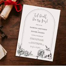 Bis zum Tod Gothic gezeichnete Blume Bogen