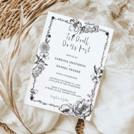 Bis zum Tod Gothic Handgezeichnete Blume Skull Einladung