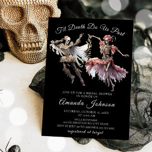Bis zum Tod Gothic-Skelett Halloween-Junggesellinn Einladung