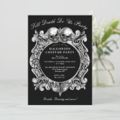 Bis zum Tod Gothic Skulls Erwachsene Halloween-Par Einladung (Stehend Vorderseite)