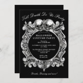 Bis zum Tod Gothic Skulls Erwachsene Halloween-Par Einladung (Vorne/Hinten)