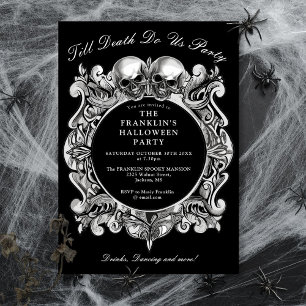 Bis zum Tod Gothic Skulls Erwachsene Halloween-Par Einladung