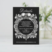 Bis zum Tod Gothic Skulls QR Code Hochzeit Begleitkarte (Stehend Vorderseite)