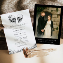 Bis zum Tod Gothic-Totenkopf-Foto-Schwarze Blumenh