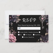 Bis zum Tod | Gothic Wedding Black RSVP Card Karte (Vorderseite)