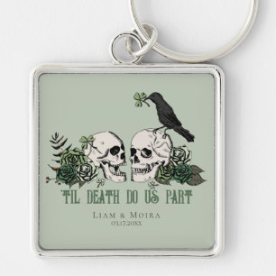 Bis zum Tod gothischer St. Patricks Tag Blumenschä Schlüsselanhänger