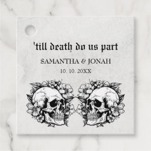 Bis zum Tod gotische Blumenschalen Hochzeit Geschenkanhänger