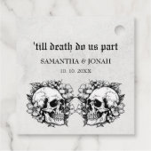 Bis zum Tod gotische Blumenschalen Hochzeit Geschenkanhänger (Rückseite)
