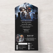 Bis zum Tod gotische Skelette Bridal Leiche All In One Einladung (Innen)