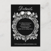 Bis zum Tod gotische Skulls Monogramm Hochzeit Begleitkarte (Vorderseite)