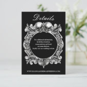 Bis zum Tod gotische Skulls Monogramm Hochzeit Begleitkarte (Stehend Vorderseite)