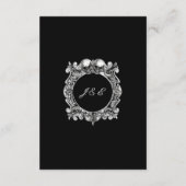 Bis zum Tod gotische Skulls Monogramm Hochzeit Begleitkarte (Rückseite)