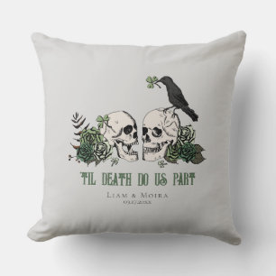 Bis zum Tod Graue gotische irische Blumenmuster-To Kissen