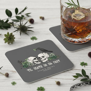 Bis zum Tod Grauer Gothischer St. Patrick's Day Fl Rechteckiger Pappuntersetzer