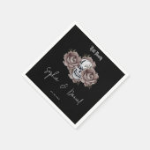 Bis zum Tod Lila Bläserskulptur Gothic Hochzeit Serviette (Ecke)