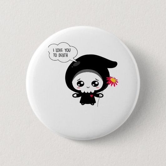 Bis zum Tod - Lustiger Valentinstag Klassiker Button (Vorderseite)