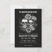 Bis zum Tod Machen wir ein Schädelpaar Rose Save The Date (Vorderseite)