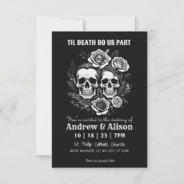 Bis zum Tod Machen wir ein Schädelpaar Rose Save The Date