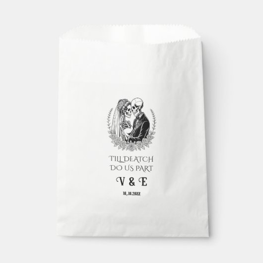 Bis zum Tod machen wir ein Teil gotisches schwarz- Geschenktütchen (Vorderseite)