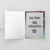 Bis zum Tod machen wir eine Teilung Karte (Innenseite)