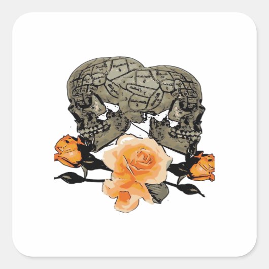 Bis zum Tod machen wir lustiges Design für Hallowe Quadratischer Aufkleber (Vorderseite)