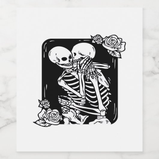 Bis zum Tod machen wir lustiges Design Weinetikett (Einzelnes Label)