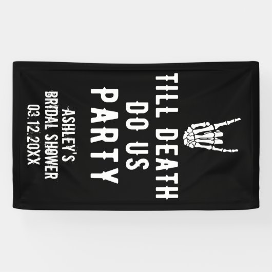 Bis zum Tod machen wir Party Skelett Custom Black Banner (Horizontal)