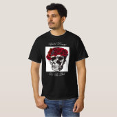 Bis zum Tod machen wir Rote Rose Schädelschwarz T-Shirt (Vorne ganz)